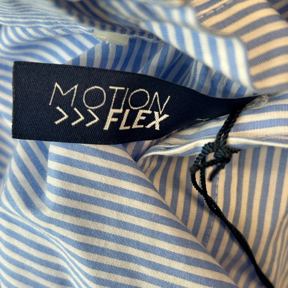 Crown & Ivy Mens Motion Flex Classic Fit Striped Button Down Shirt Blue Sail M - Picture 8 of 10